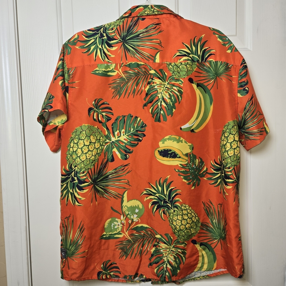South Pole Tropical Fruit Print Shirt Retro Button Down Casual BOLD SUMMER Lg - Picture 9 of 16